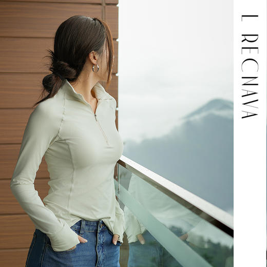 L RECNAVA 半拉链高领套头运动休闲上衣 插肩袖长袖 商品图4