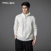 PINLI品立2025秋季新款男士高领条纹提花拉链开衫针织衫毛衣外套GD253110081 商品缩略图0