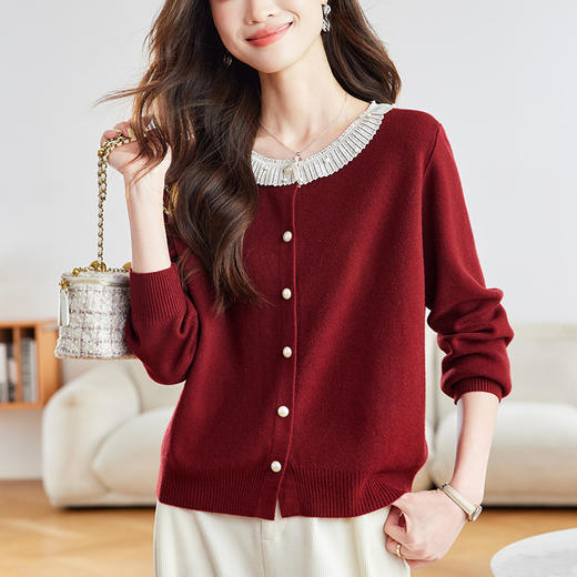 珍珠扣短款针织开衫，减龄轻奢毛衣外套CC-XFY3059 商品图2