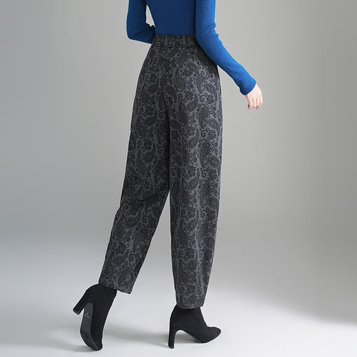 2025秋冬新款时尚印花花苞休闲裤宽松哈伦裤，高腰显瘦遮跨直筒裤CXCY2529 商品图3