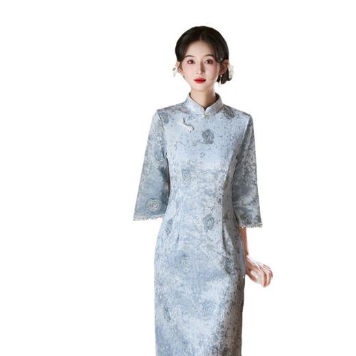 GX早秋中长袖旗袍2025年新款改良版温婉淑女新中式国风日常气质显瘦 商品图4
