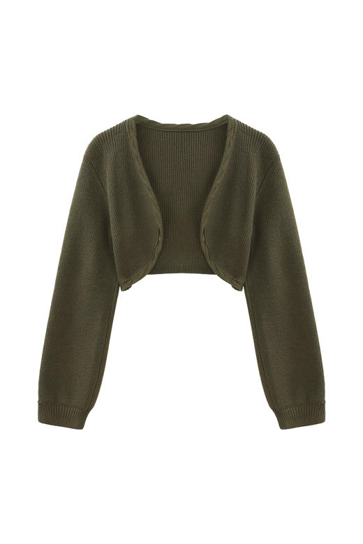 鹿向南「南城故事」复古时尚百搭气质开衫上衣2025新款棕色针织衫L33725 商品图2