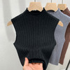 X5Q2607-WJX针织背心女2025新女装气质高领坑条针织打底衫无袖内搭收腰上衣 商品缩略图3