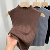 X5Q2607-WJX针织背心女2025新女装气质高领坑条针织打底衫无袖内搭收腰上衣 商品缩略图0