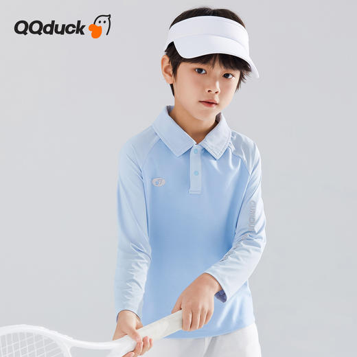 【120-165】【可可鸭】男童简约插袖运动POLO衫长袖T恤 商品图6
