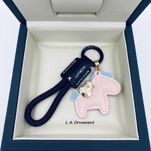 马上有钱手工牛皮革汽车钥匙扣挂件精致简约个性男女情侣钥匙链绳 商品图2