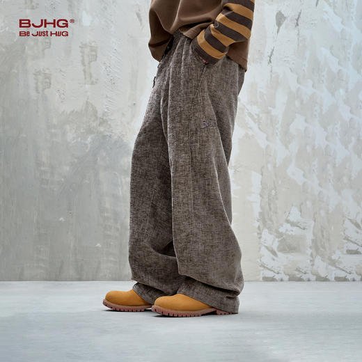 BJHG不计后果新款雪尼尔裤子男款秋冬季百搭设计感慵懒休闲卫裤女 商品图1
