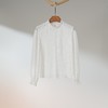西子/清梦16姆米桑蚕丝顺纡绉蕾丝刺绣白色上衣/SYHY016 商品缩略图0