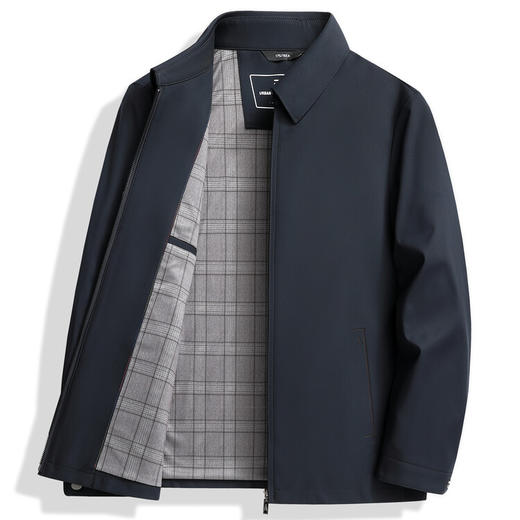 男士春秋新款休闲百搭中老年商务翻领行政夹克外套 商品图5