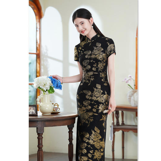GX老上海复古国风大码旗袍2025初秋新款民国女士妈妈旗袍 商品图0