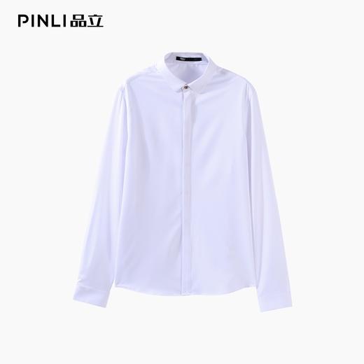 PINLI品立2025秋季新品商务休闲修身衬衫纯色长袖打底衬衣男上衣B253113093 商品图6