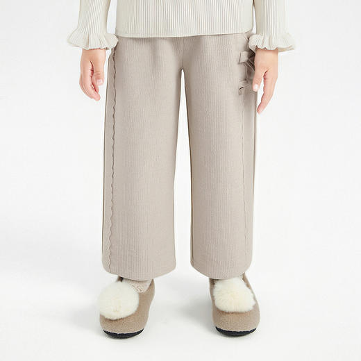 笛莎Deesha 童装女童裤子2025冬新款女童时尚洋气直筒卫裤 商品图0