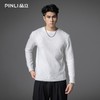 PINLI品立2025秋季新款男士修身圆领格子提花打底针织衫套头毛衣GD253110075 商品缩略图2
