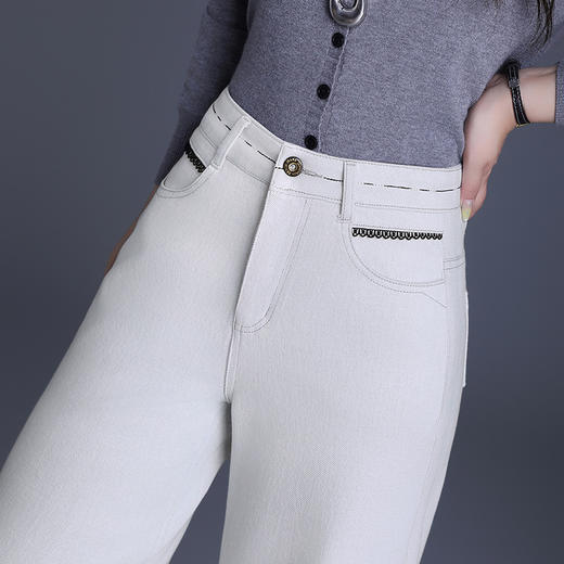 2025年秋款时尚灰白牛仔阔腿裤宽松休闲裤CXCY9840 商品图2