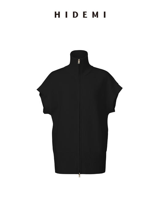 HIDEMI 美利奴羊毛拉链廓形针织马甲 商品图4