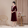 HYX新款高级感女丝绒旗袍连衣裙婚礼国潮婚宴装气质大摆 商品缩略图2