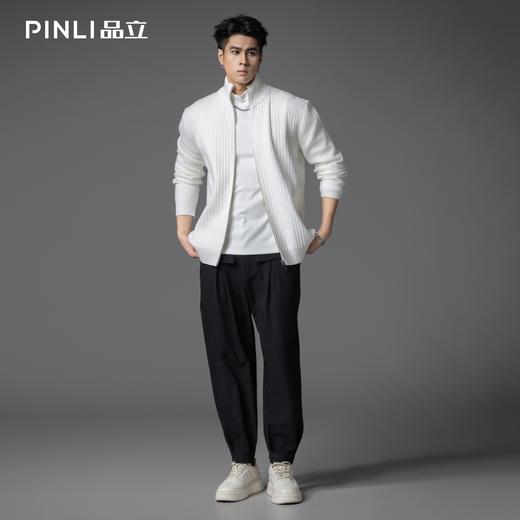 PINLI品立2025秋季新品立领拉链开衫针织衫男士潮牌毛衣外套上衣GD253110082 商品图3