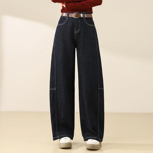 2025年秋季新款时髦牛仔弯刀裤遮胯减龄宽松显瘦休闲裤MYX25205 商品图1