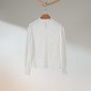 西子/清梦16姆米桑蚕丝顺纡绉蕾丝刺绣白色上衣/SYHY016 商品缩略图2