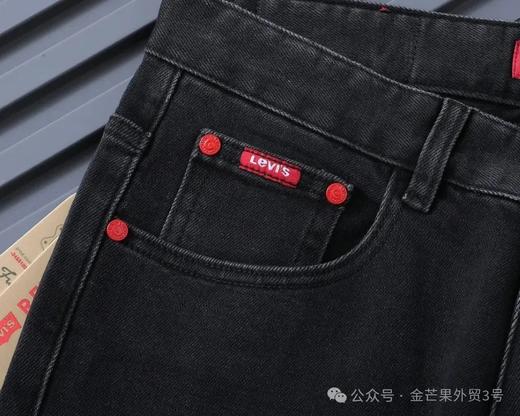 经典流传！休闲百搭！】秋冬季新款501红皮标牛仔裤！纯原黑色微磨白样式，上身复古又时尚！ 商品图3