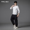 PINLI品立2025秋季新款男士修身圆领格子提花打底针织衫套头毛衣GD253110075 商品缩略图3
