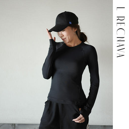 L RECNAVA 圆领高弹运动休闲长袖上衣 插肩袖打底衫 商品图6