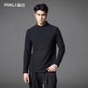 PINLI品立2025秋季新款半高领修身长袖T恤男士纯色休闲打底上衣潮GD253111084 商品缩略图0