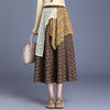 2025秋季新款时髦撞色百褶大摆裙格纹松紧腰MYX2678 商品缩略图1