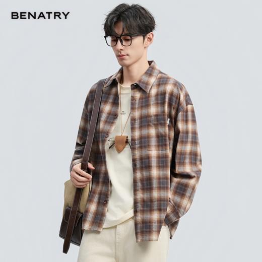贝纳川2025秋季新品格子磨毛衬衣外套ECF311001 商品图1