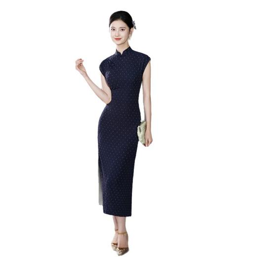 GX时尚改良新中式长款连袖旗袍2025初秋新款年轻女士日常旗袍 商品图4