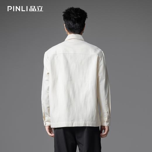 PINLI品立2025秋季新款条纹宽松休闲长袖衬衫男潮牌百搭打底衬衣GD253113039 商品图3