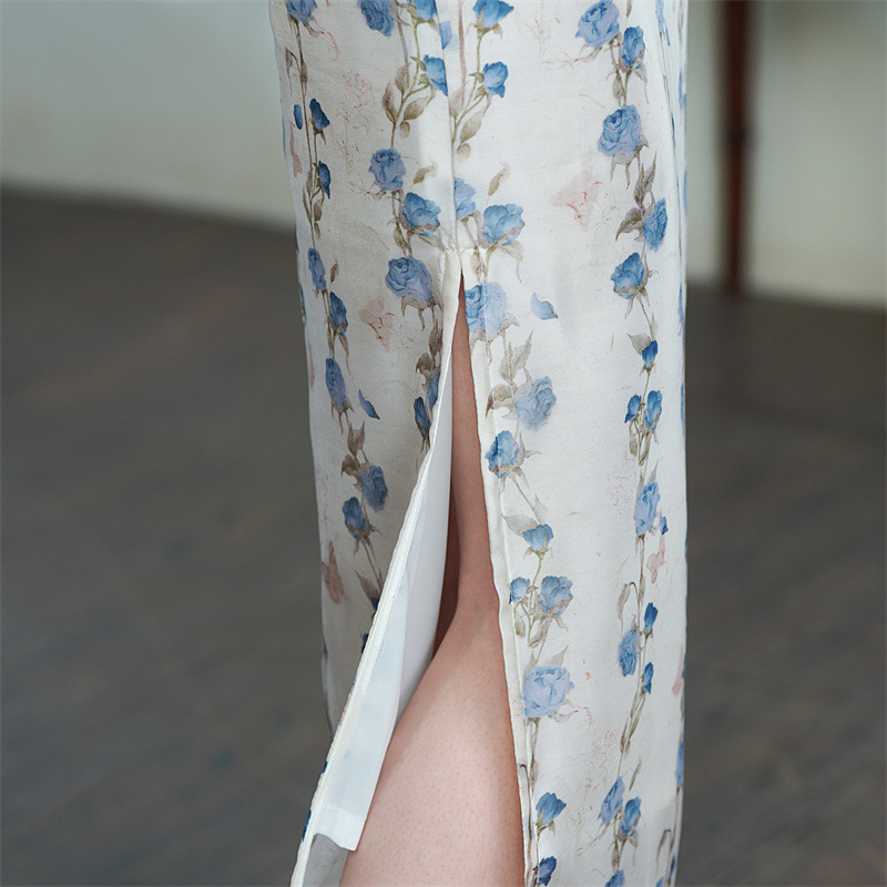 gx时尚改良年轻少女款乔其纱连袖旗袍2025初秋新款日常可穿国风旗袍