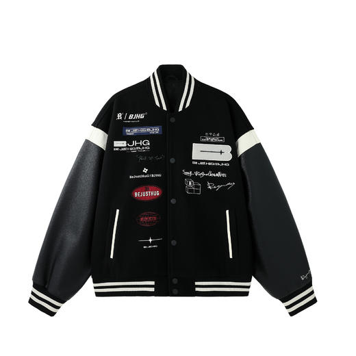 BJHG不计后果复古机车外套男款秋季美式潮流新款情侣棒球服夹克女 商品图4