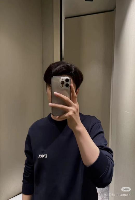 E@ 阿玛尼双鹰刺绣空气棉平纹针织圆领卫衣 Z-15607 商品图6