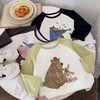 2025秋冬韩版儿童纯棉卡通撞色长袖T恤男女宝宝拼色插肩袖打底衫 商品缩略图3