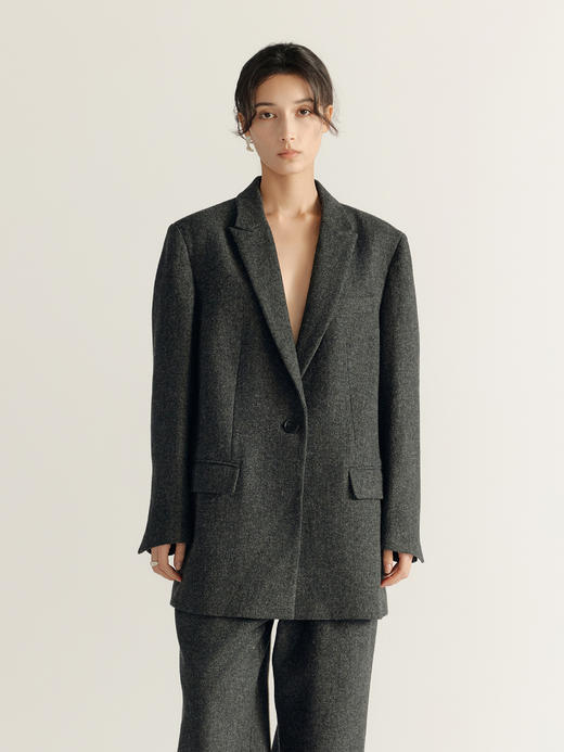 DONSEE10｜DS10AW2511-D 深灰 廓形羊毛西装 商品图0