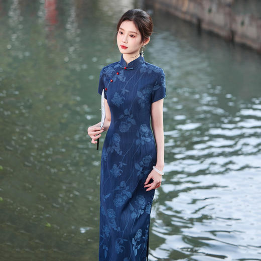 SC21141中式国风长款旗袍改良年轻款2025新款女复古短袖日常可穿夏季 商品图0