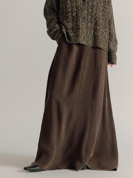 DONSEE10｜DS10AW2544-D 肌理棕 铜氨质感半裙 商品图0