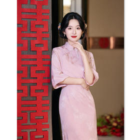 GX苏杭旗袍改良新中式长款倒大袖旗袍2025秋冬新款日常可穿订婚旗袍