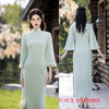 GX苏杭针织复合长款倒大袖旗袍2025秋季新款纯色年轻少女款日常旗袍 商品缩略图2