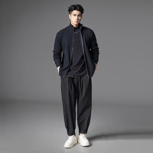 PINLI品立2025秋季新品立领拉链开衫针织衫男士潮牌毛衣外套上衣GD253110082 商品图2