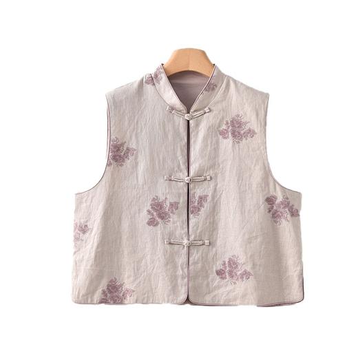 2025秋季新款印花亚麻马甲背心QM6547 商品图4