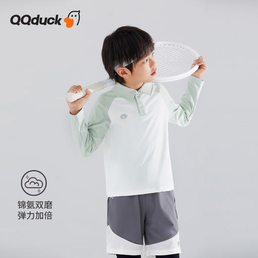 【120-165】【可可鸭】男童简约插袖运动POLO衫长袖T恤 商品图1