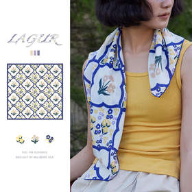 「日系雅致紫白系」100%桑蚕丝丝巾小尺寸方巾多功能发带春秋新款