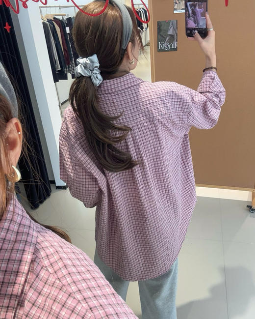 韩国订单专柜格子衬衫衬衣08182 商品图11