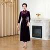 HYX秋装新款高级感韩国绒旗袍连衣裙婚礼国潮婚宴装气质大摆裙 商品缩略图2