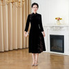 HYX秋装新款高级感韩国绒旗袍连衣裙婚礼婚宴装气质大摆 商品缩略图2