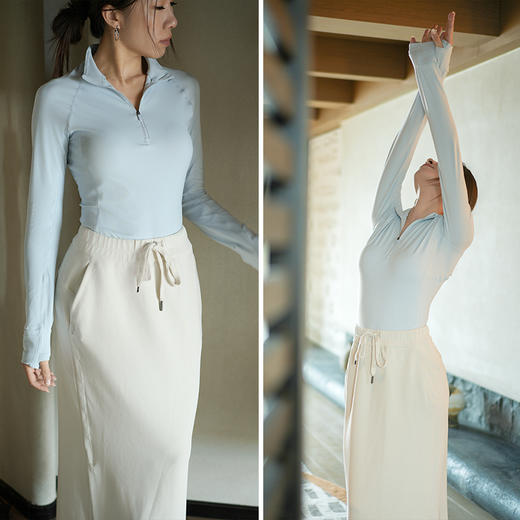 L RECNAVA 半拉链高领套头运动休闲上衣 插肩袖长袖 商品图0