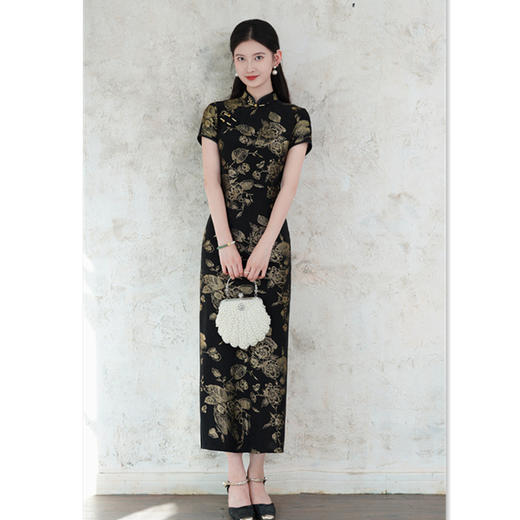 GX老上海复古国风大码旗袍2025初秋新款民国女士妈妈旗袍 商品图2