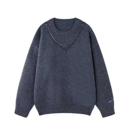 BJHG不计后果重磅纱线毛衣男秋季2025新款美式慵懒百搭圆领针织衫 商品图3